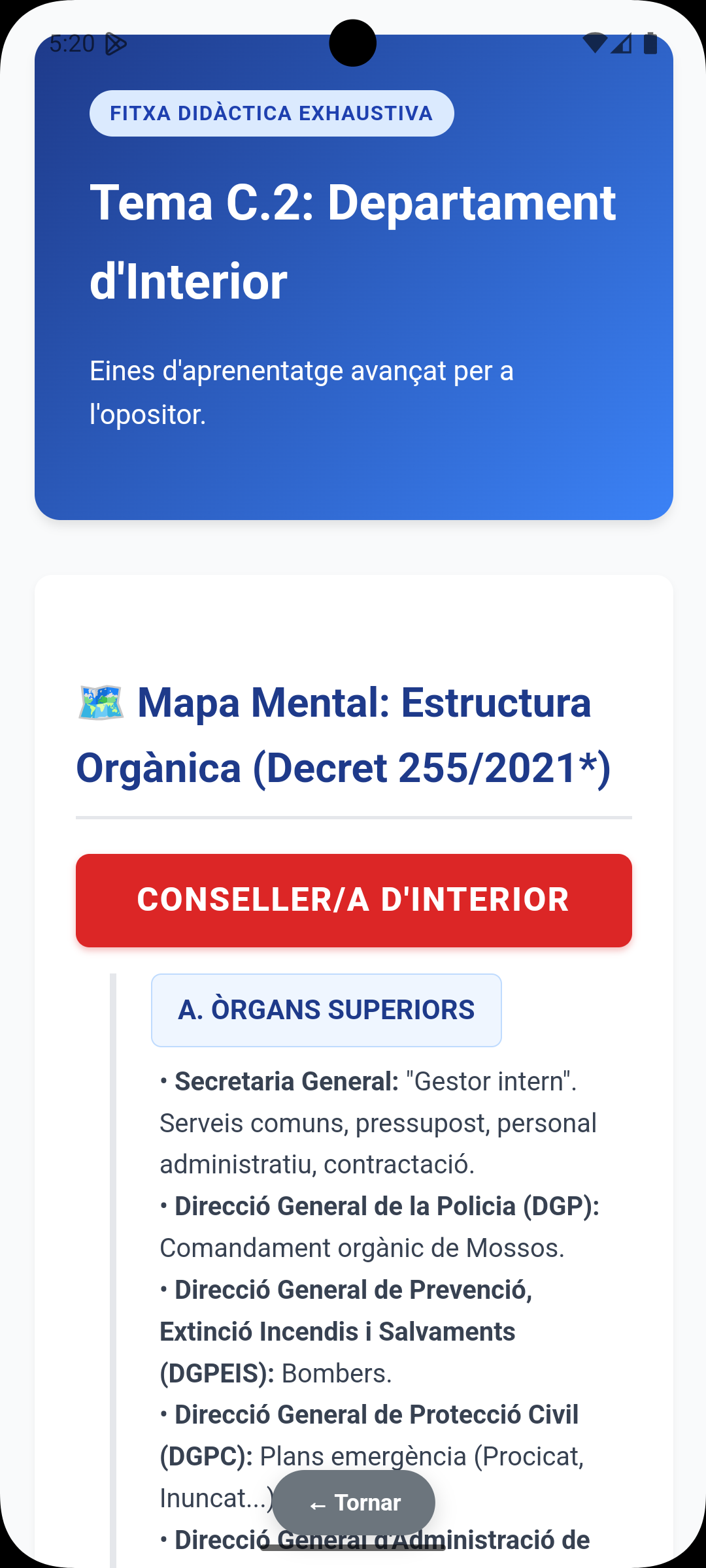 Captura móvil de Prepara Mossos